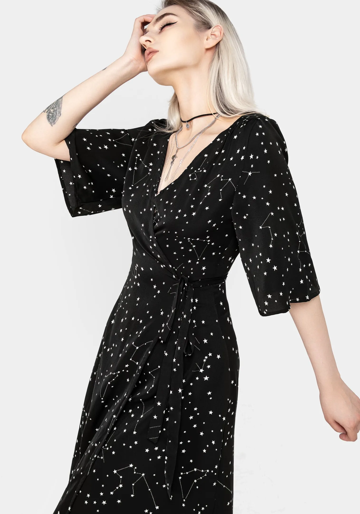 Celestial Midi Kimono Dress