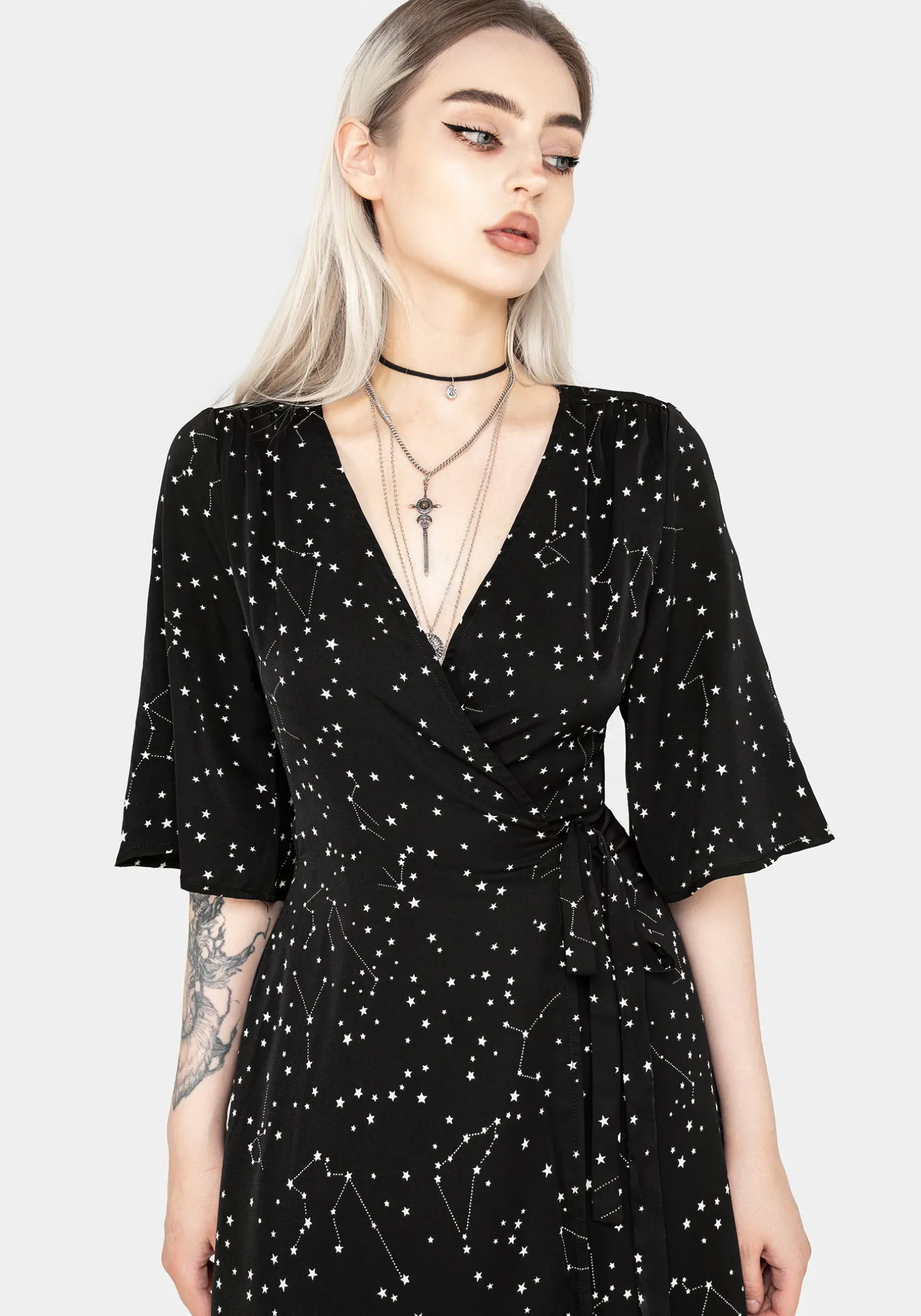 Celestial Midi Kimono Dress