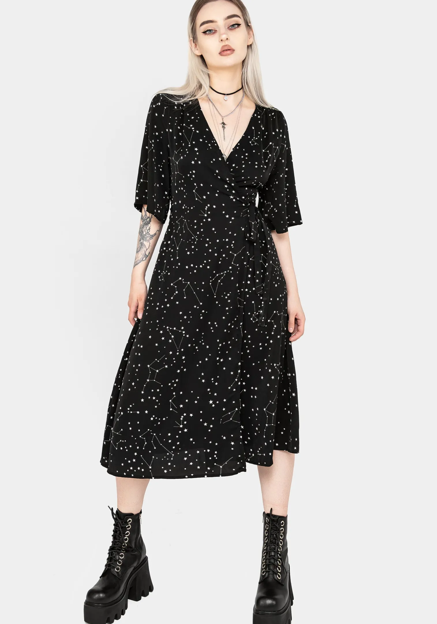 Celestial Midi Kimono Dress