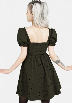 Chanterelle Velour Puff Sleeve Mini Dress
