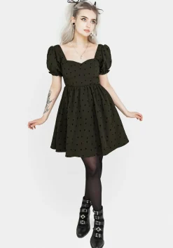 Chanterelle Velour Puff Sleeve Mini Dress