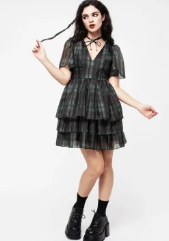 Checkmate Layered Organza Mini Dress