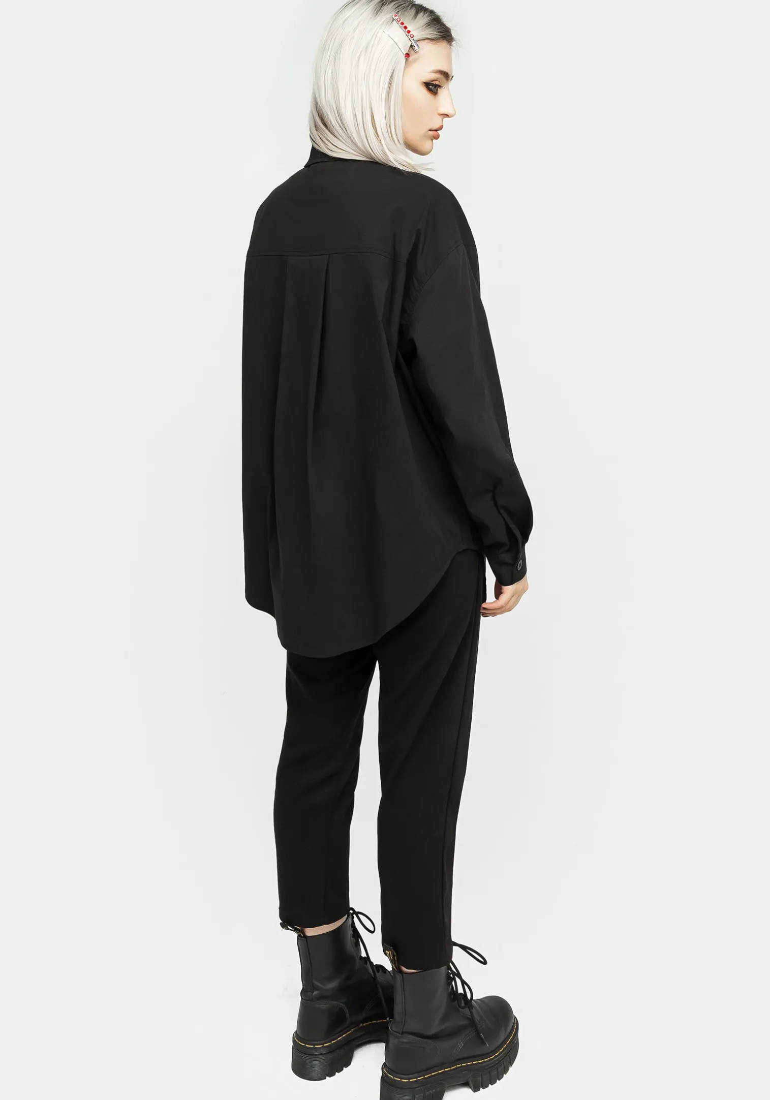 Chiromancy Collar Loose Fit Shirt - Black
