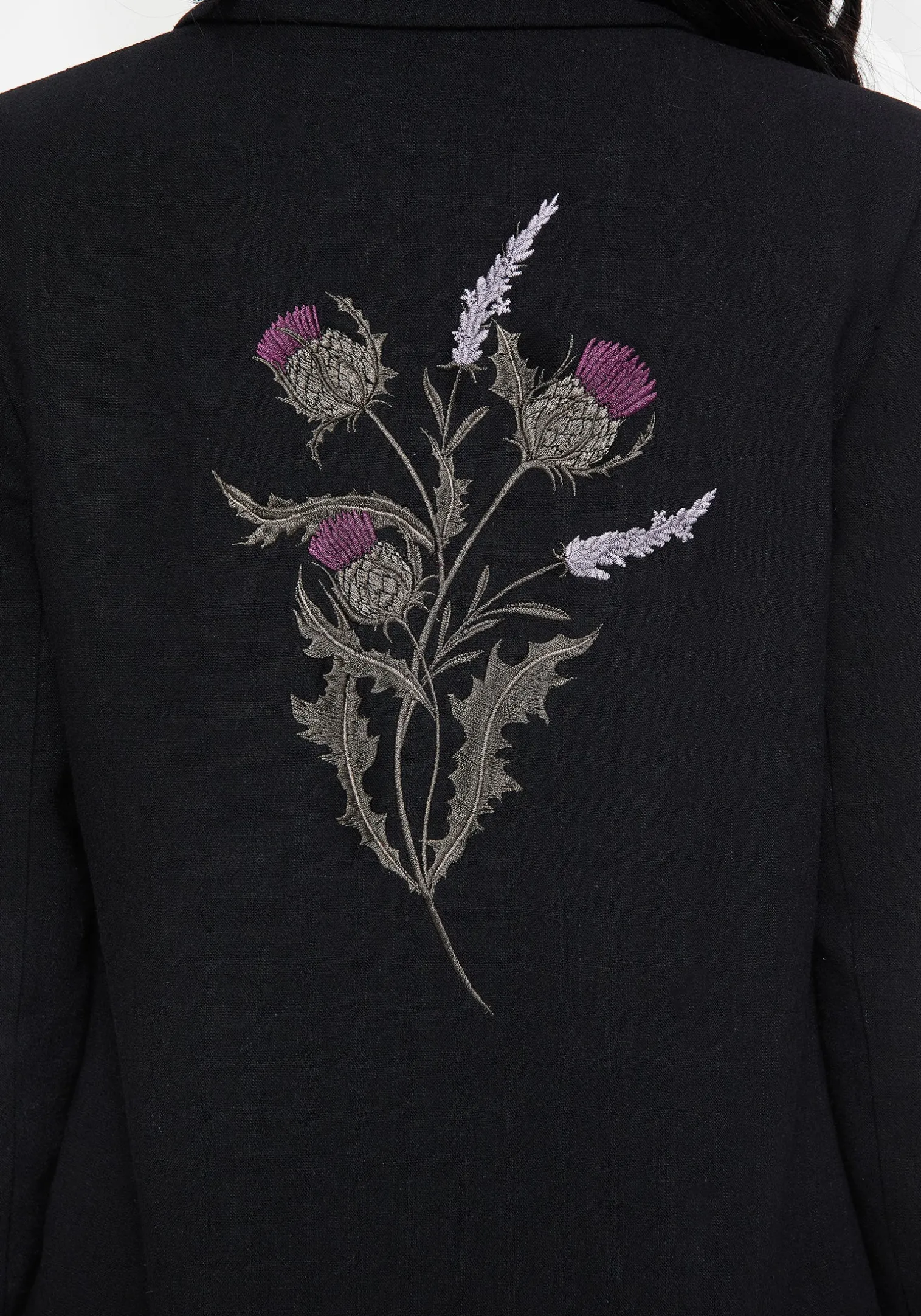Chloris Embroidered Longline Blazer
