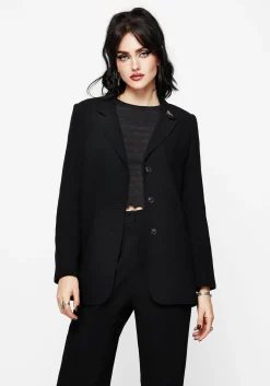 Chloris Embroidered Longline Blazer