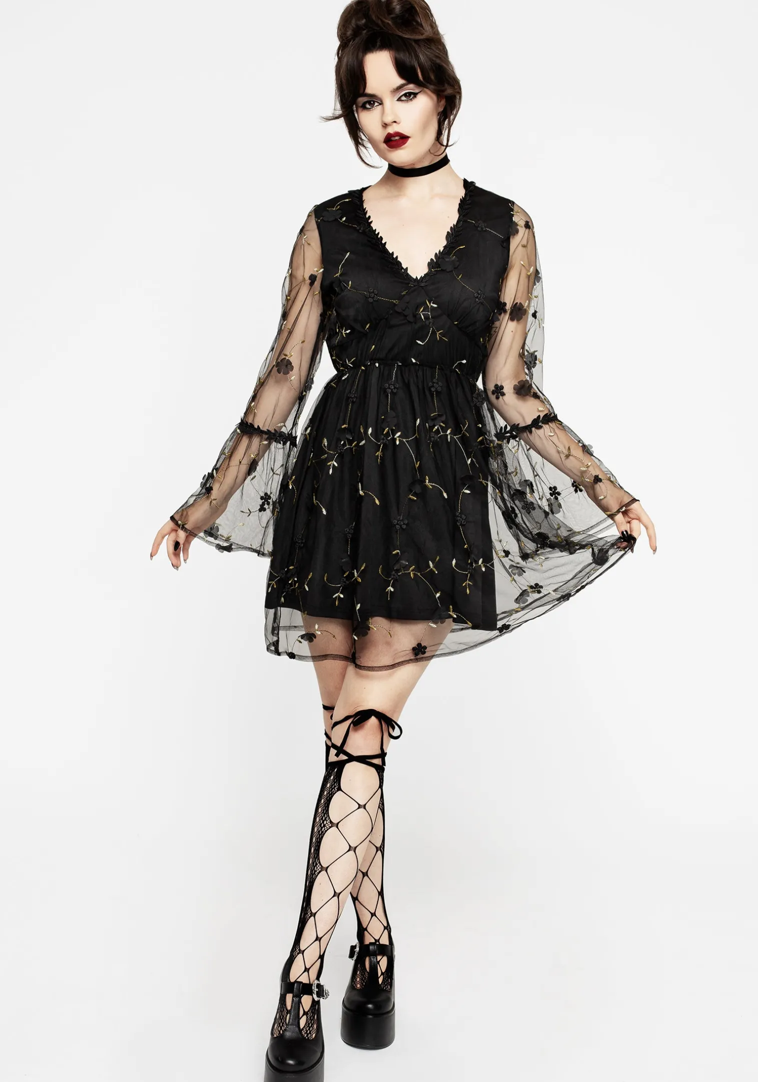 Chrysanthi Applique Mini Dress