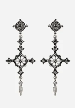Ciara Cross Drop Earrings