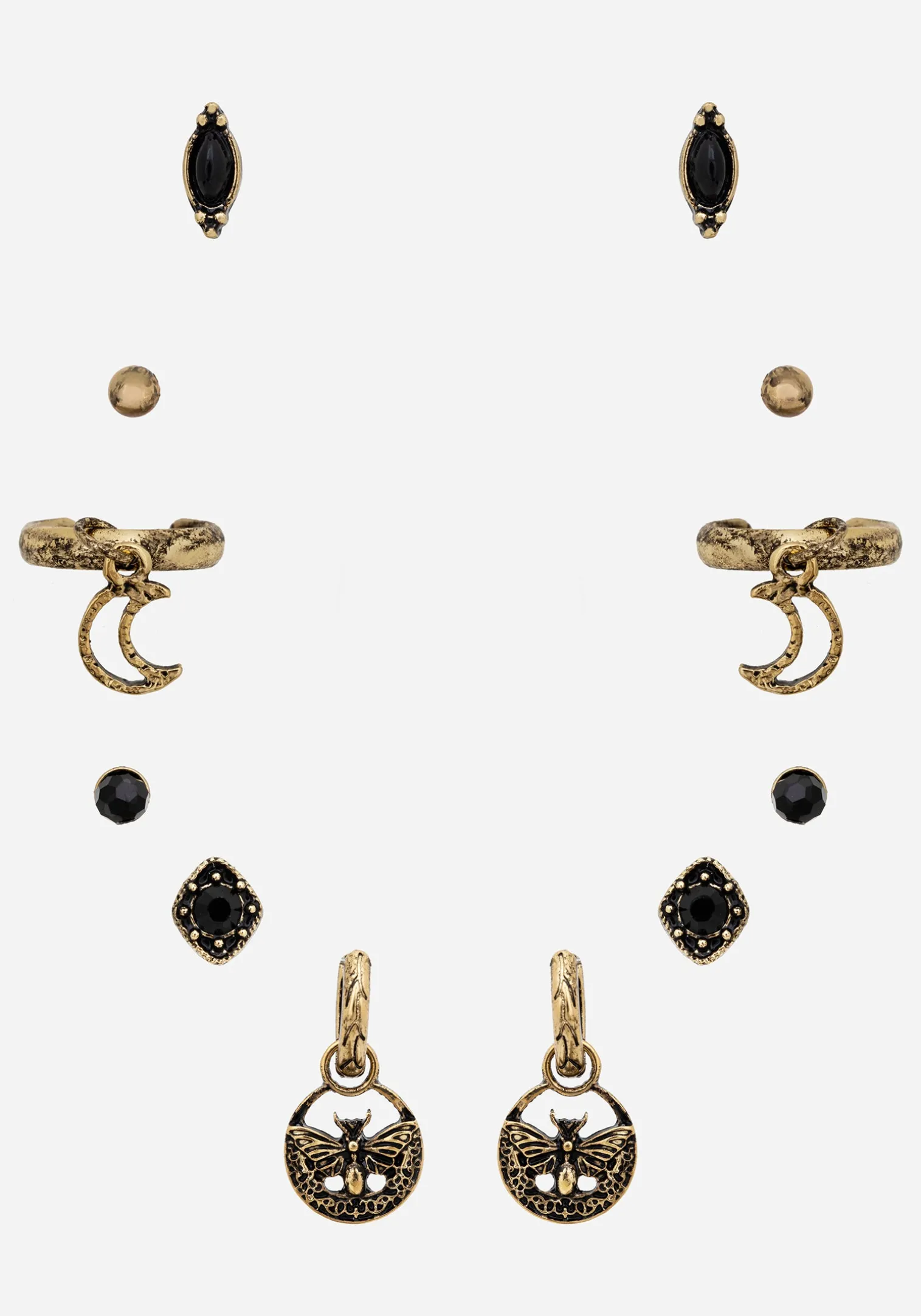 Ciela Moon Moth Earring Set