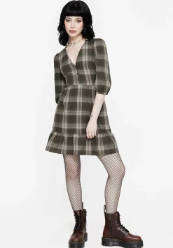 Clara Cotton Check Tiered Mini Smock Dress
