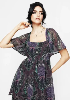Clarette Chiffon Angel Sleeve Tiered Gown