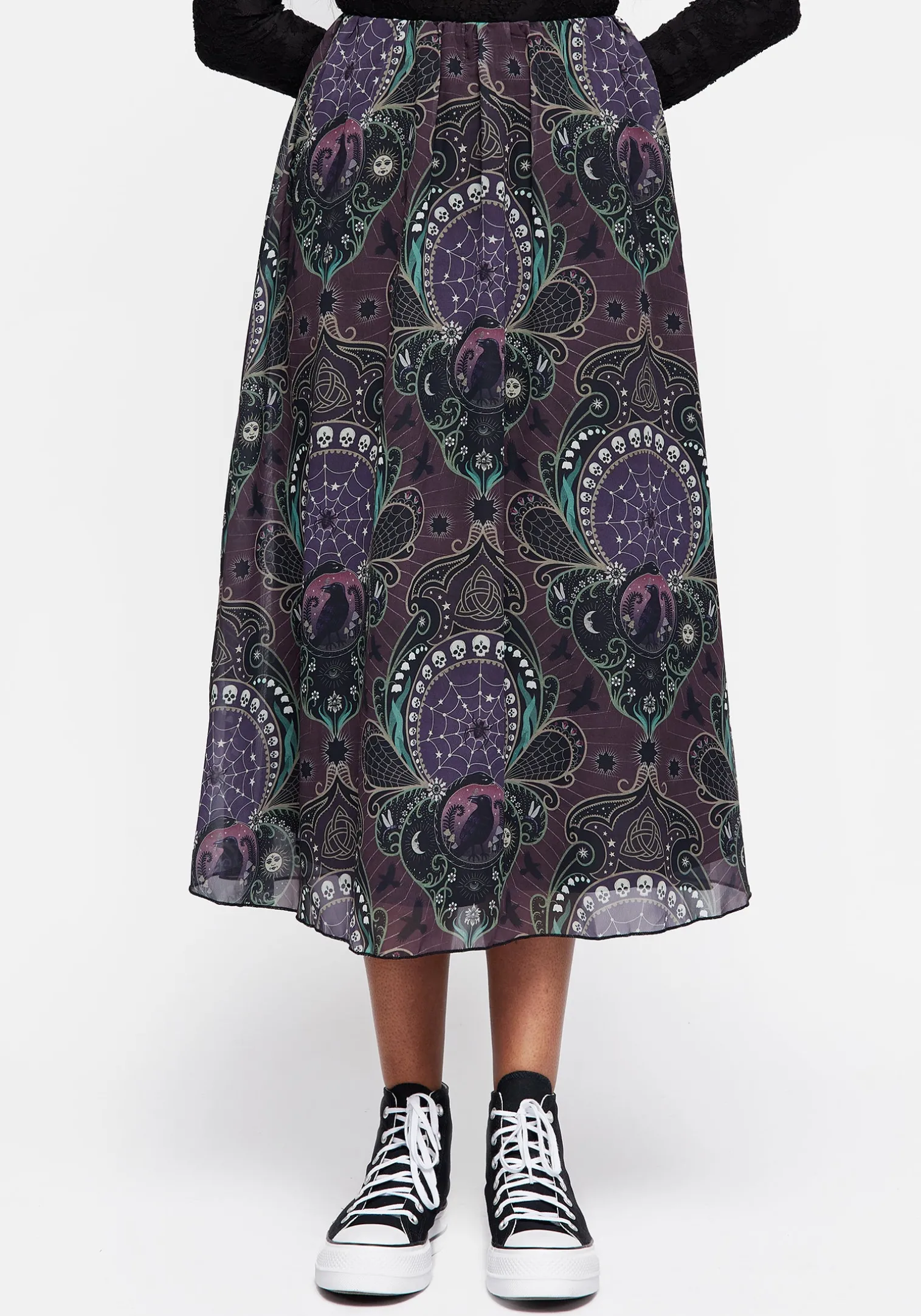 Clarette Chiffon Layered Midi Skirt