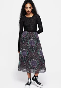 Clarette Chiffon Layered Midi Skirt