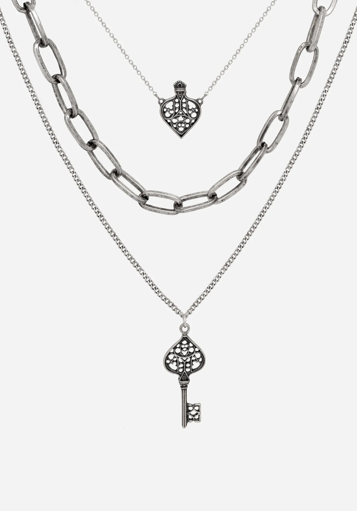 Claustrum Gothic Key Layered Necklace