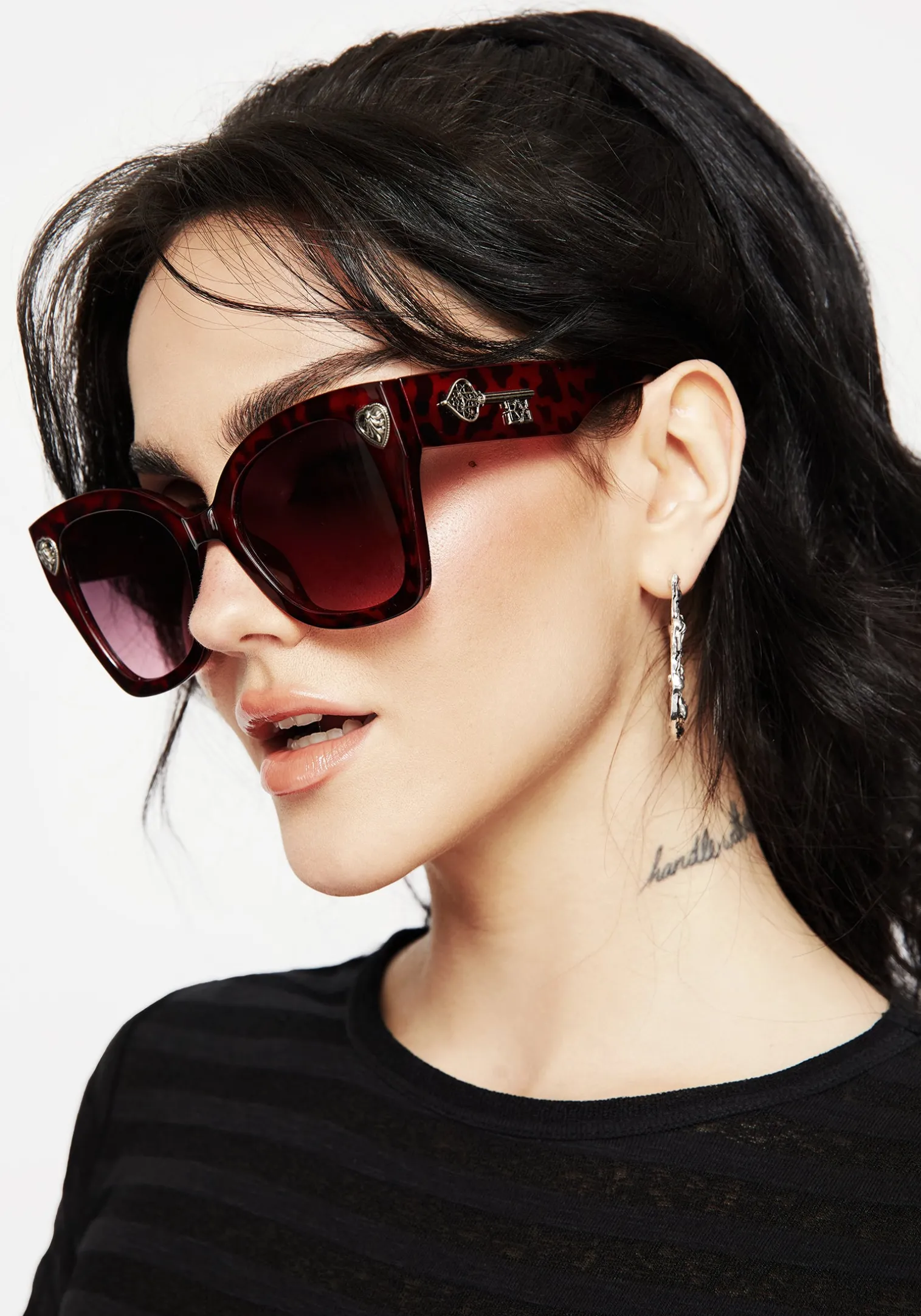 Claustrum Gothic Key Tortoiseshell Sunglasses - Red