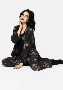 Cleome Floral Spiderweb Dressing Gown