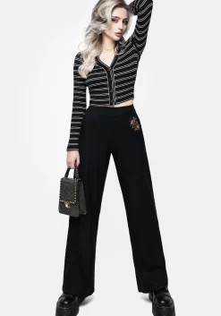 Cleome Floral Spiderweb Embroidered Trousers