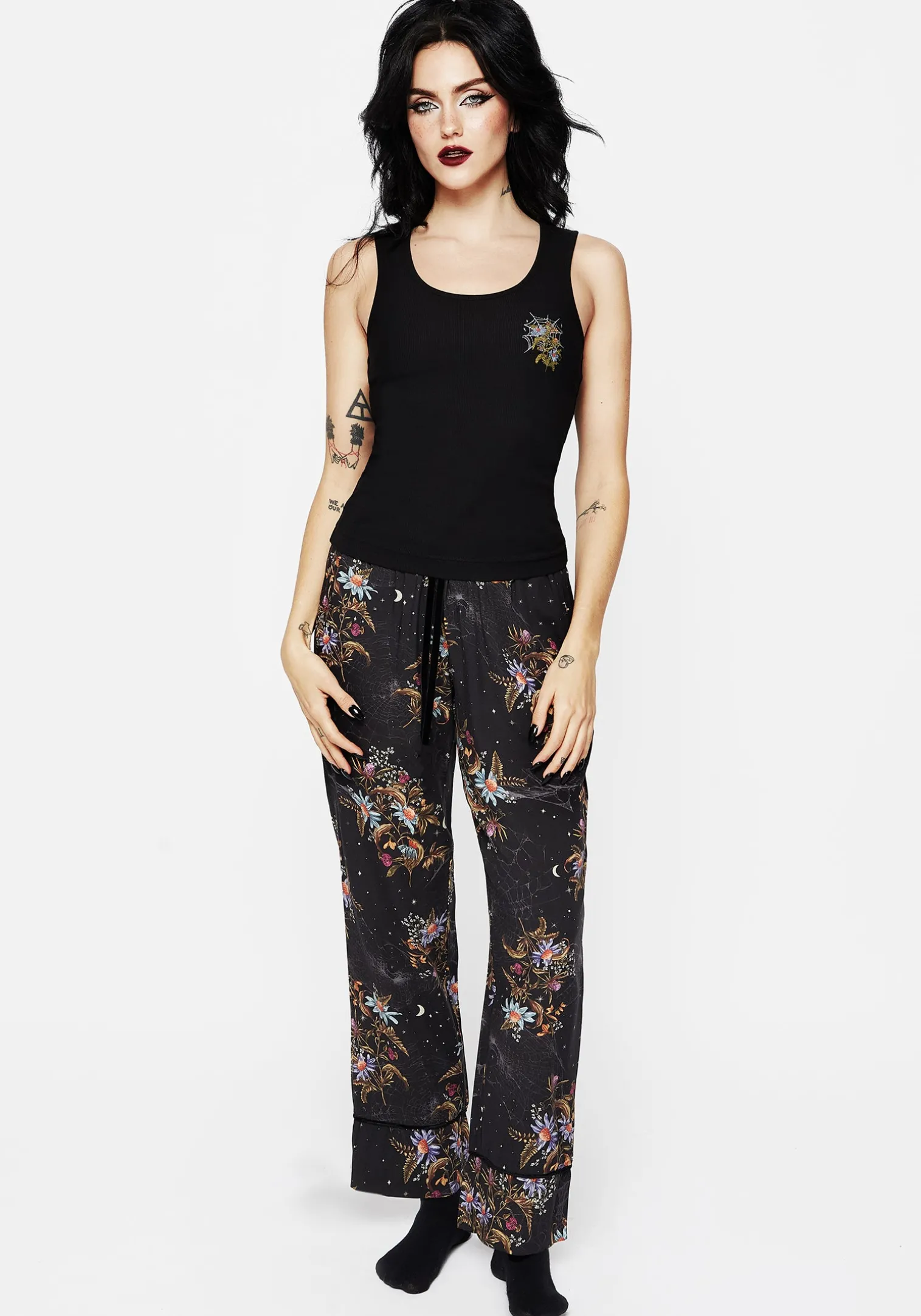 Cleome Floral Spiderweb Pyjama Vest Top