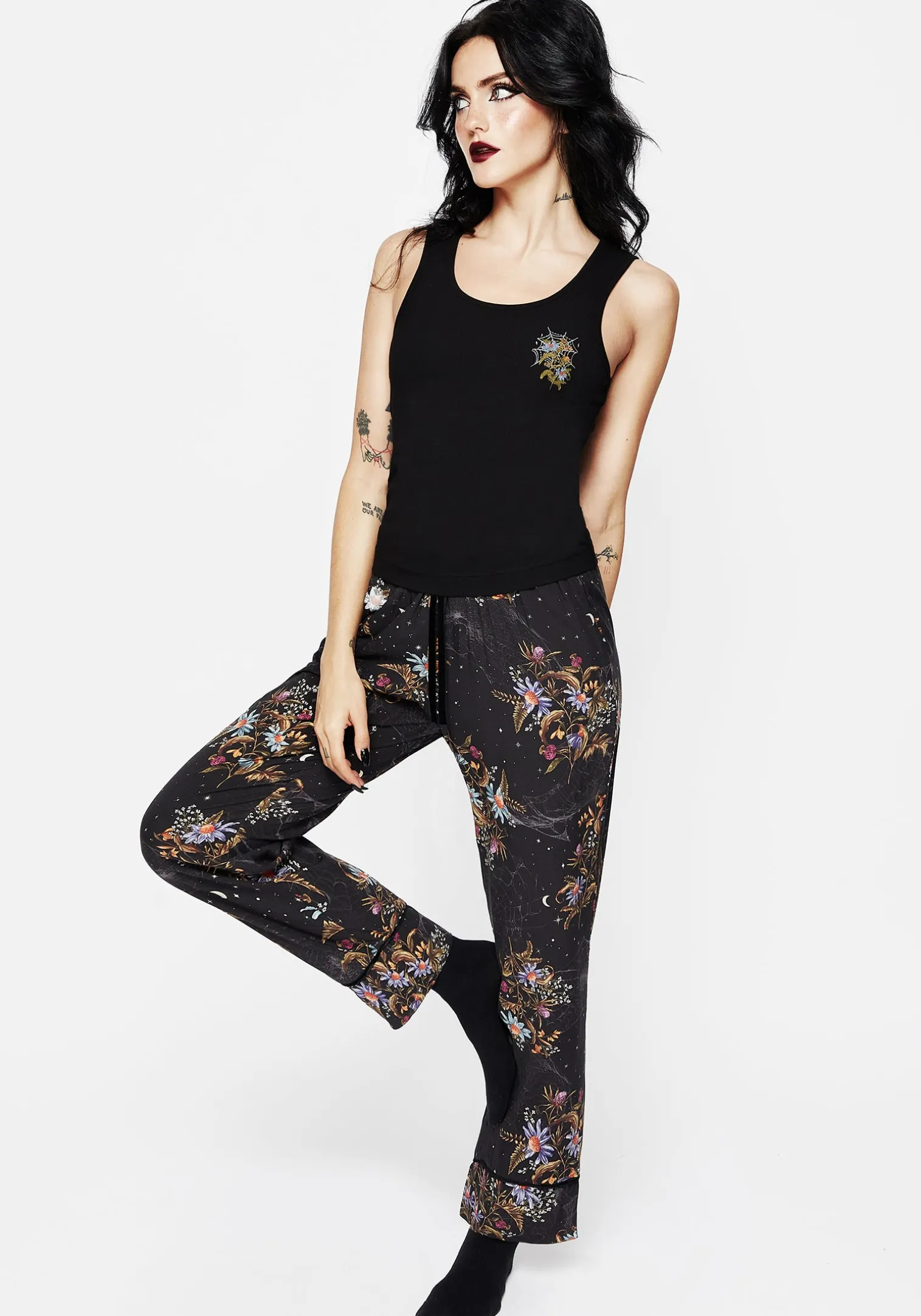 Cleome Floral Spiderweb Pyjama Vest Top