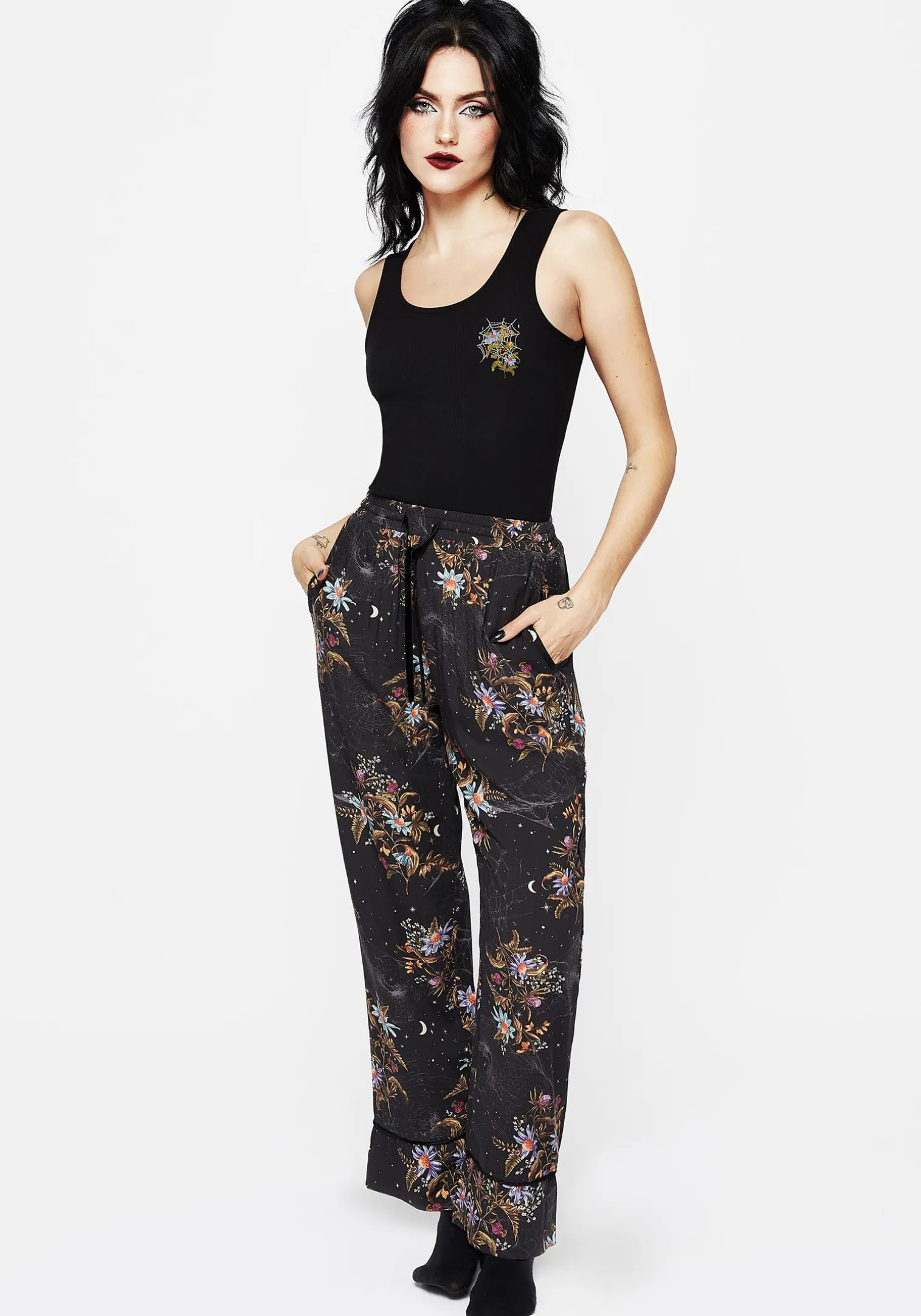 Cleome Floral Spiderweb Pyjama Bottoms