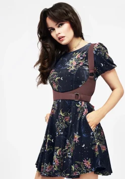 Cleome Floral Spiderweb Velour Mini Dress