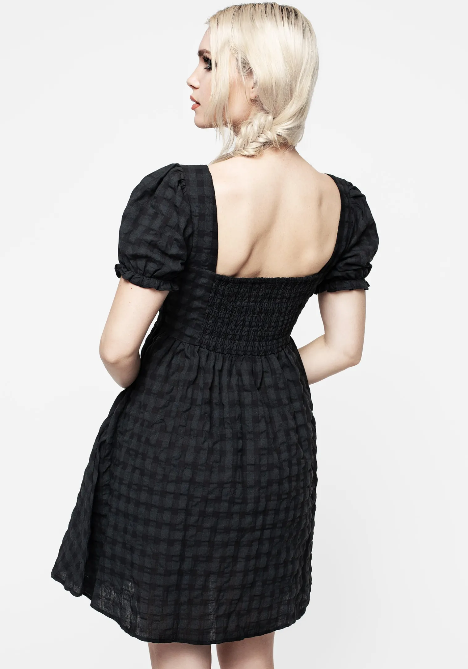 Cobalt Check Mini Dress