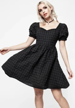 Cobalt Check Mini Dress