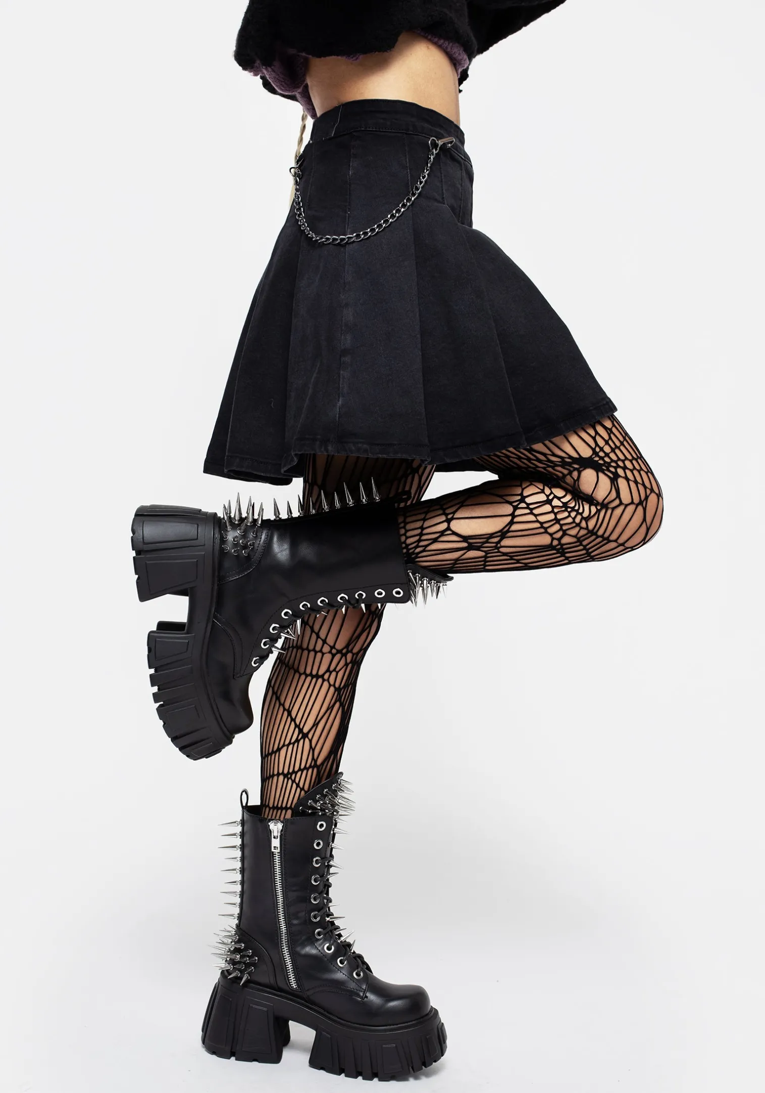 Cobweb Patterned Fishnet Tights