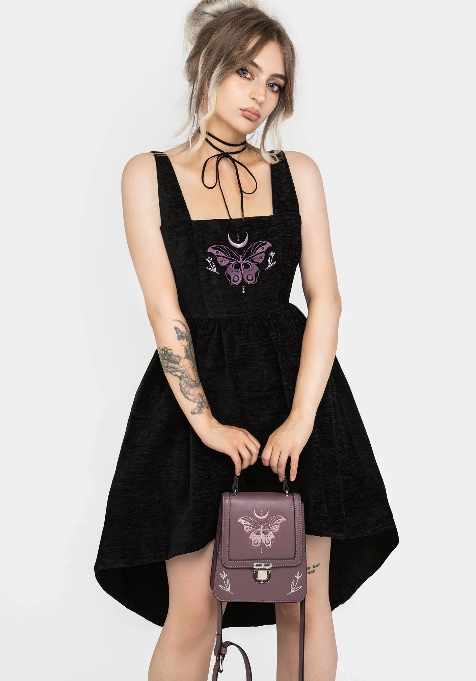 Cocoon Butterfly Embroidered Mini Dress