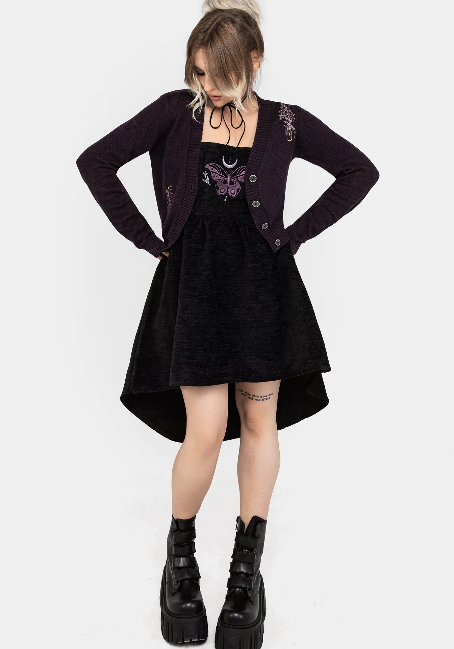 Cocoon Butterfly Embroidered Mini Dress
