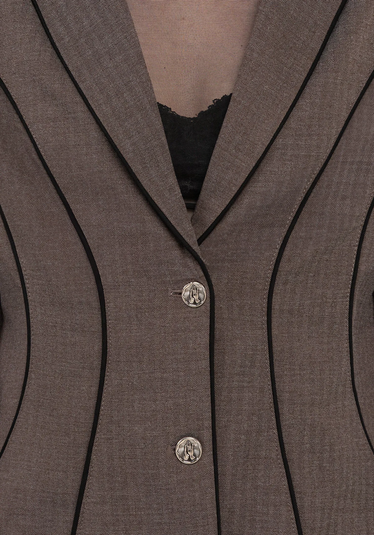Cointrelle Herringbone Piped Blazer