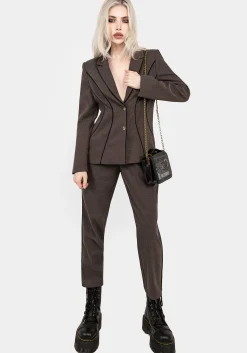 Cointrelle Herringbone Piped Blazer