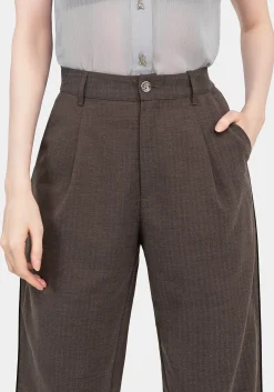 Cointrelle Herringbone Piped Tapered Trousers