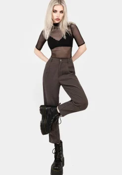 Cointrelle Herringbone Piped Tapered Trousers