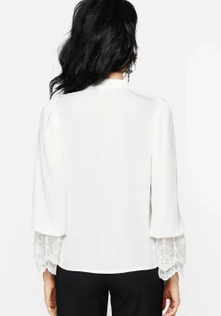 Constance Lace Frill Button Up Blouse Top