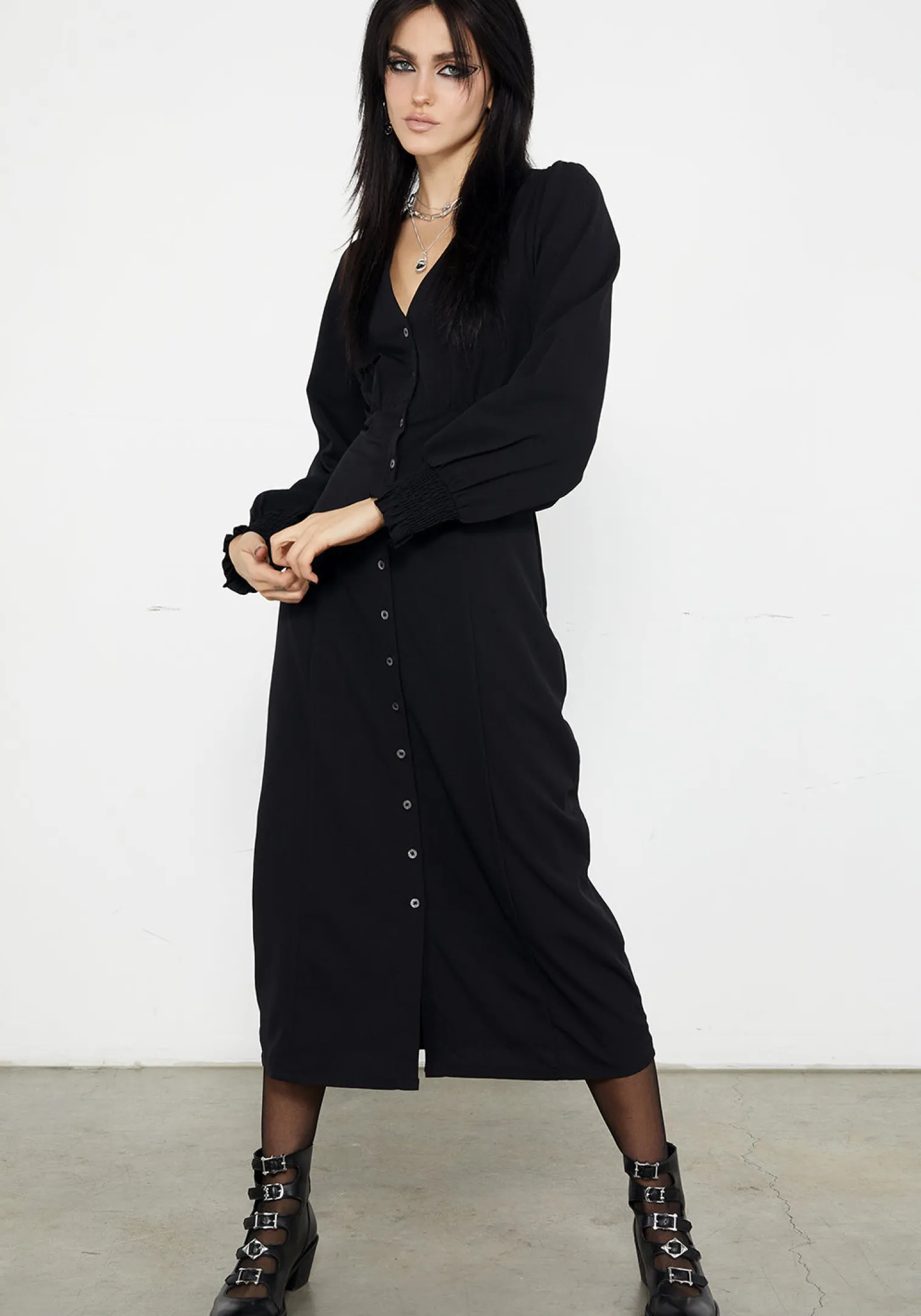 Cora Button Up Midaxi Dress