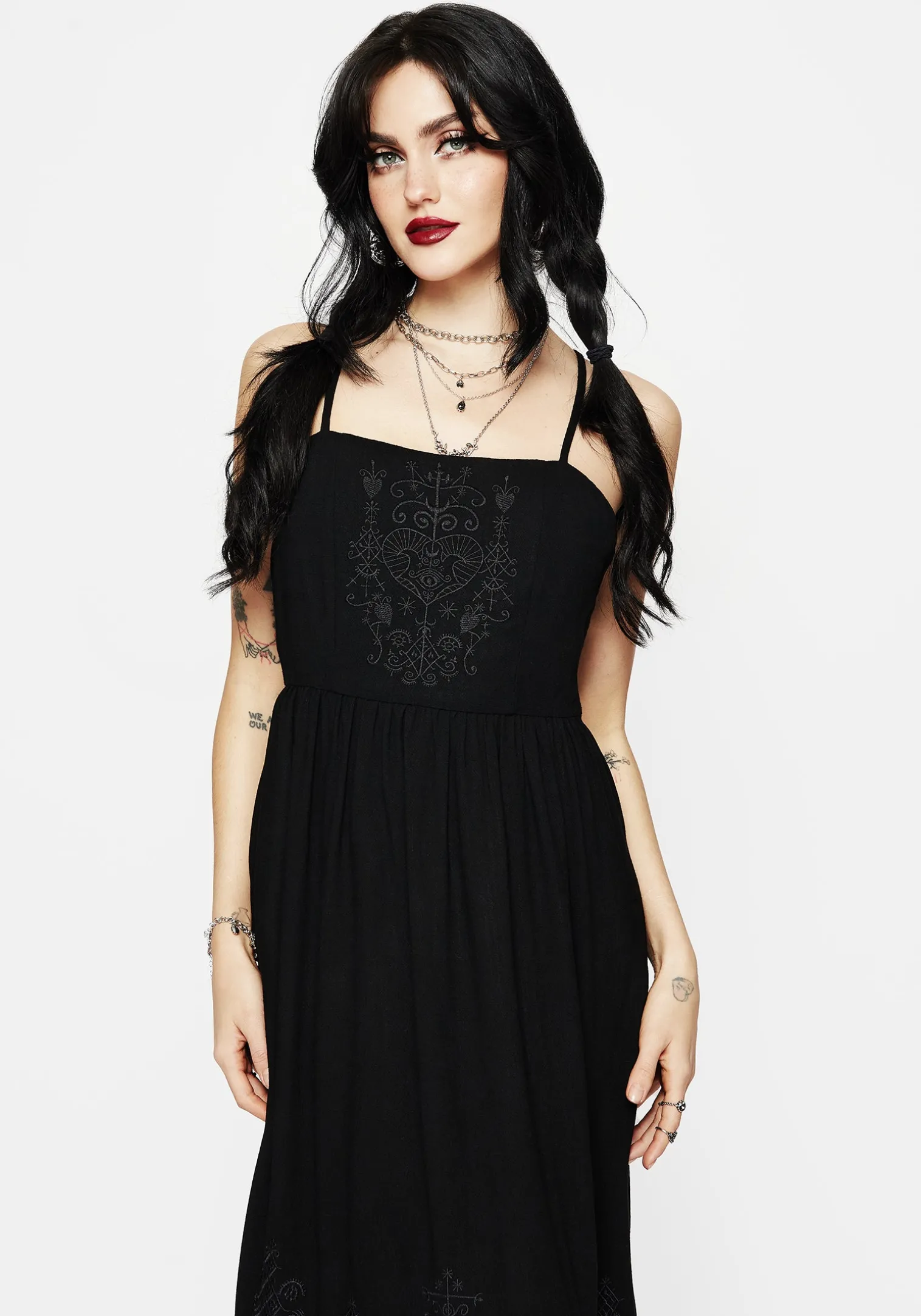 Cordata Embroidered Cami Midi Smock Dress