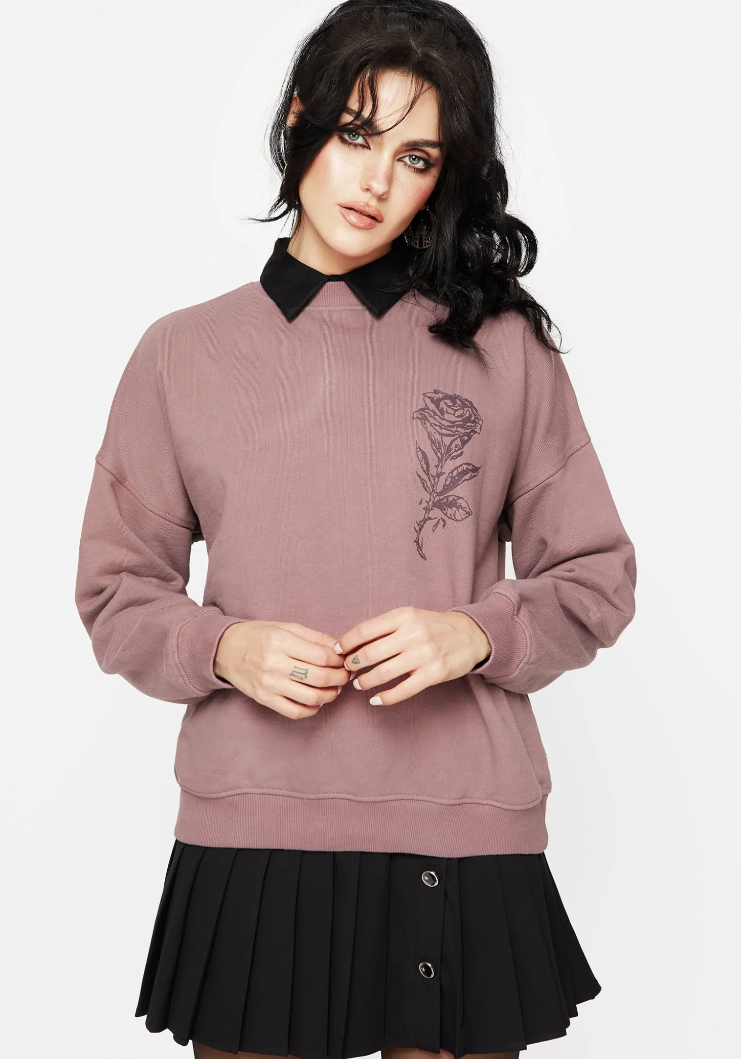 Corvus Graphic Print Crew Neck Sweatshirt