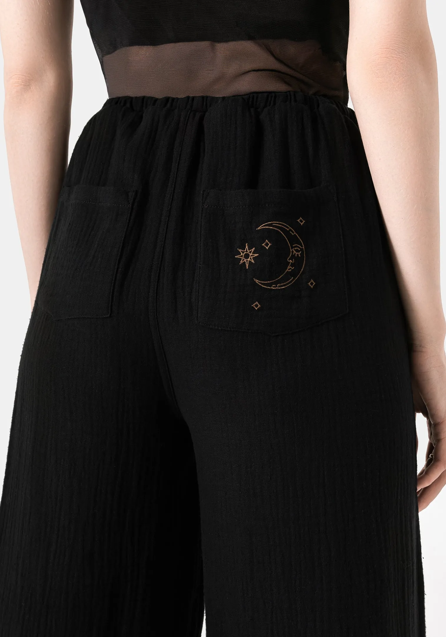 Cosmos Embroidered Wide Leg Trousers