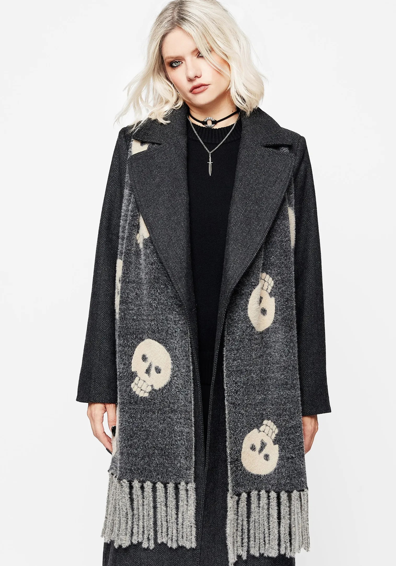 Crania Skull Knit Scarf
