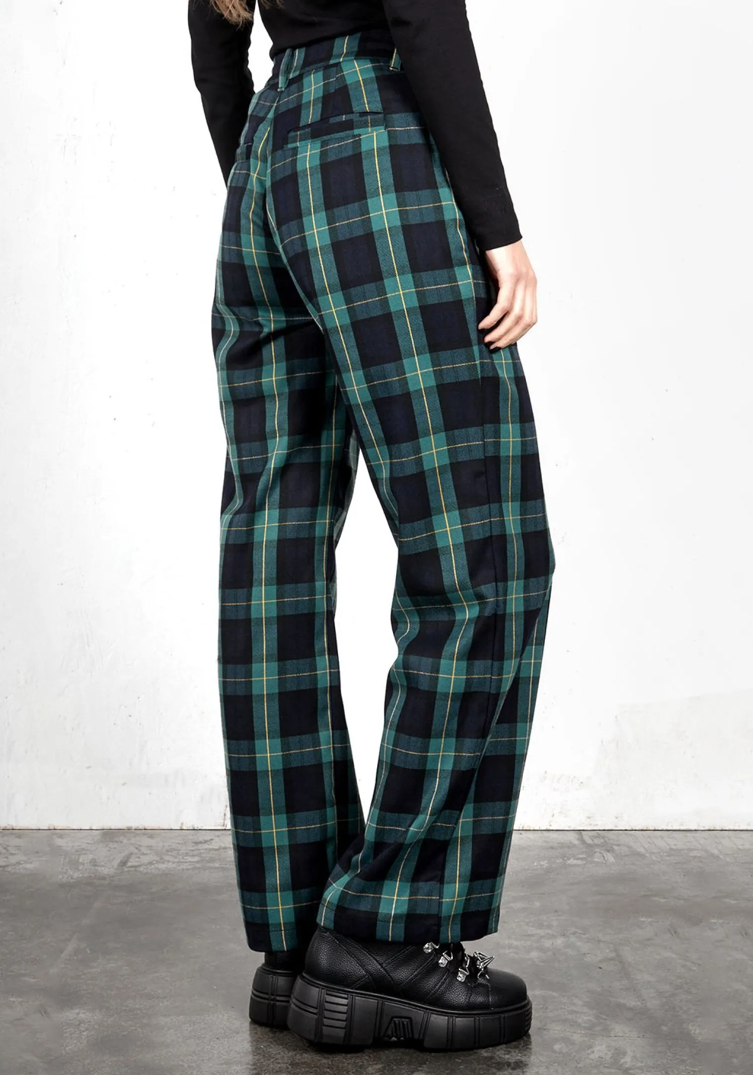 Creed Wide Leg Check Trousers
