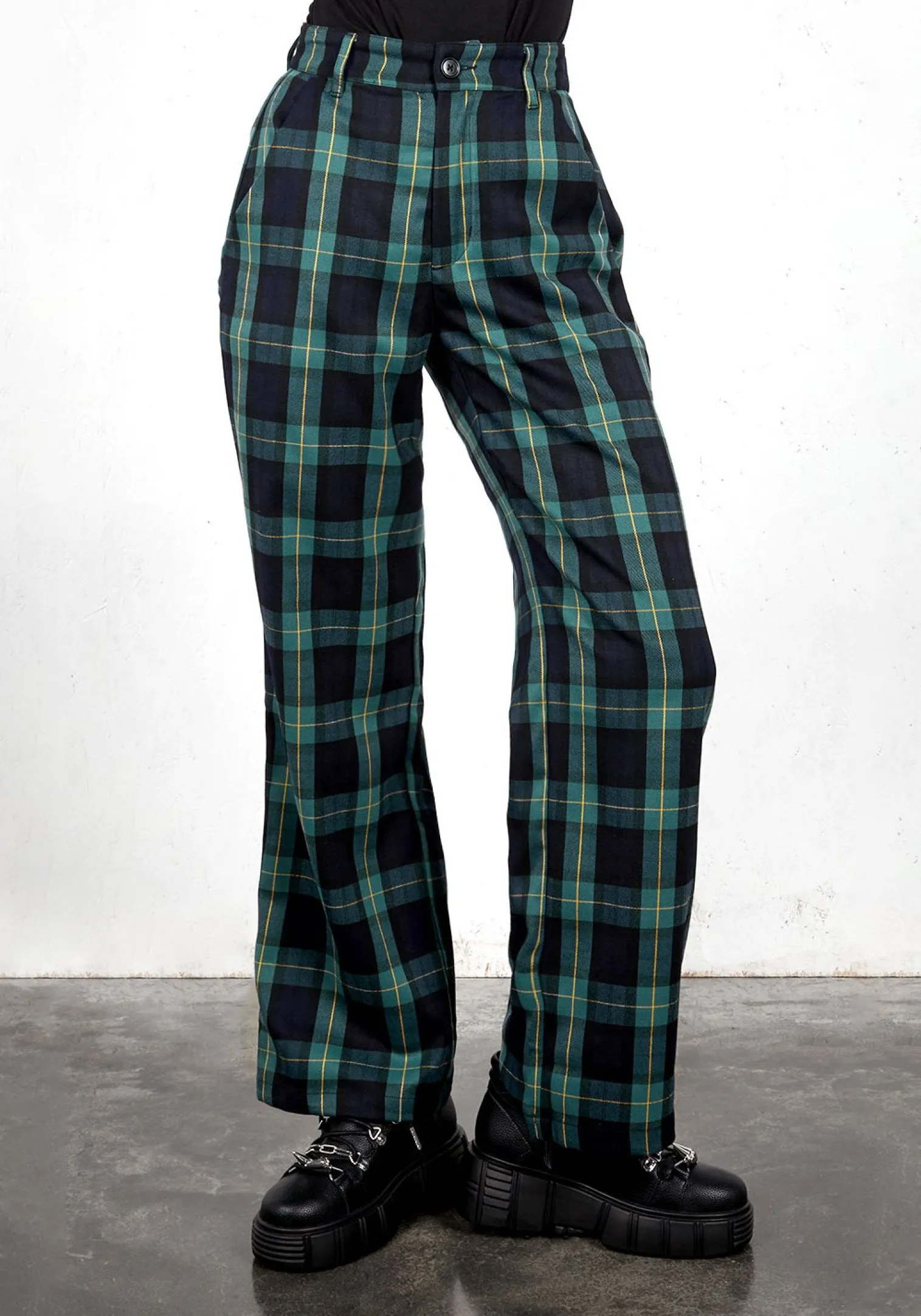 Creed Wide Leg Check Trousers