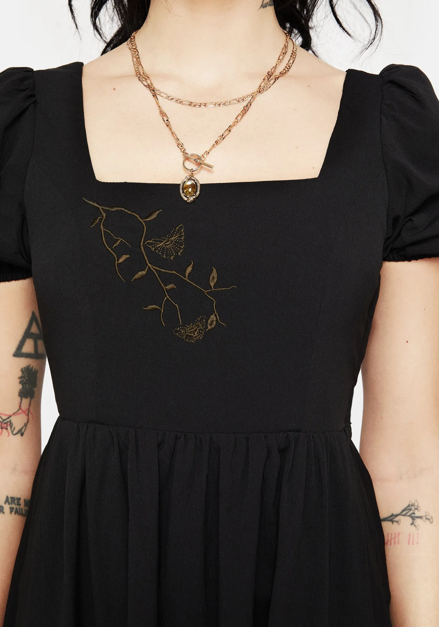 Cressida Moth Embroidered Midi Dress