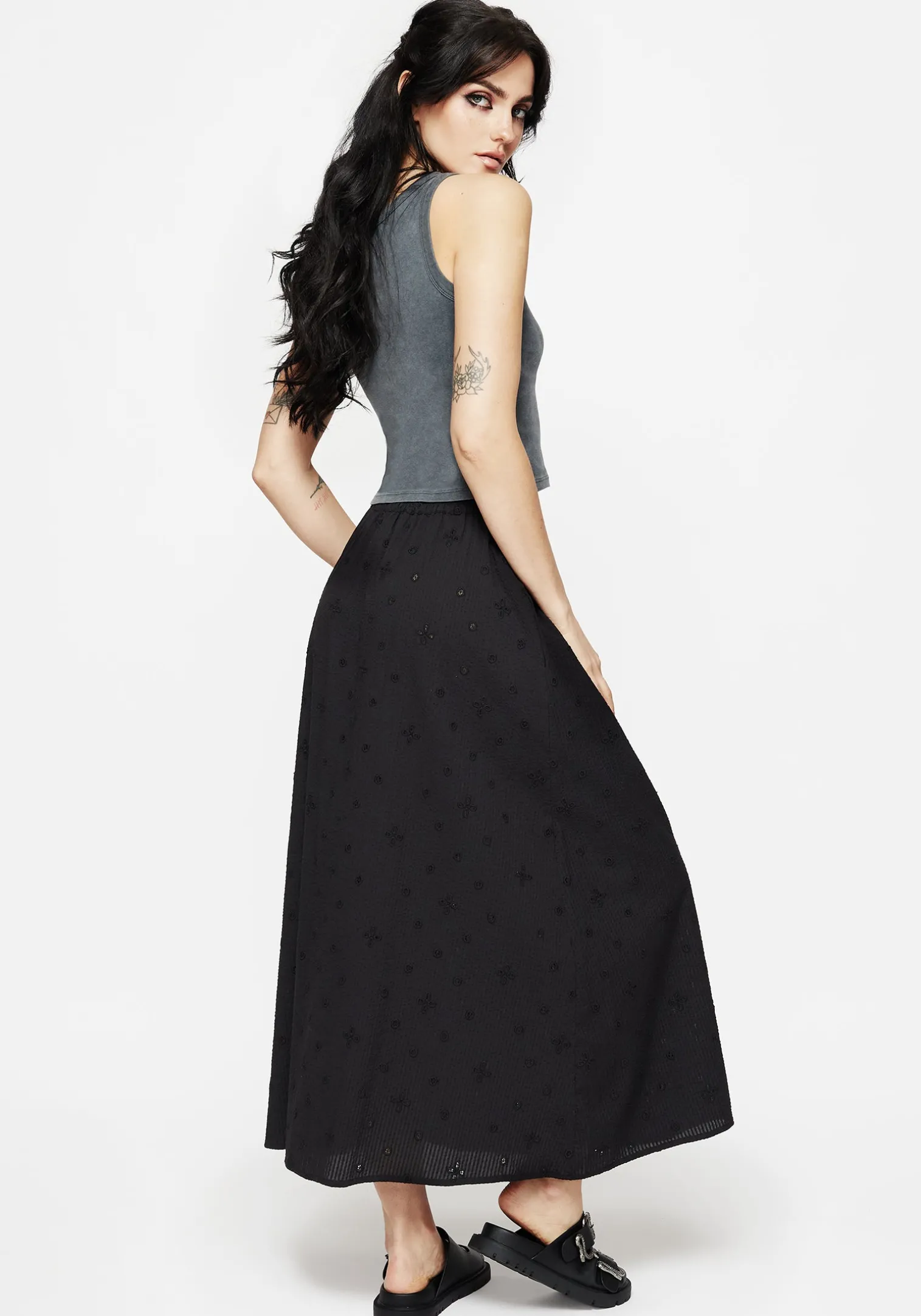 Crux Broderie Midaxi Skirt