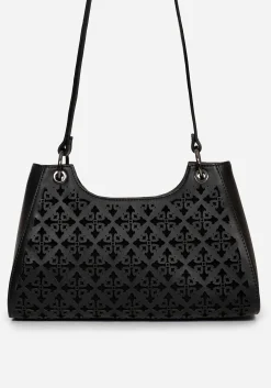 Crux Cut Out Faux Leather Shoulder Bag