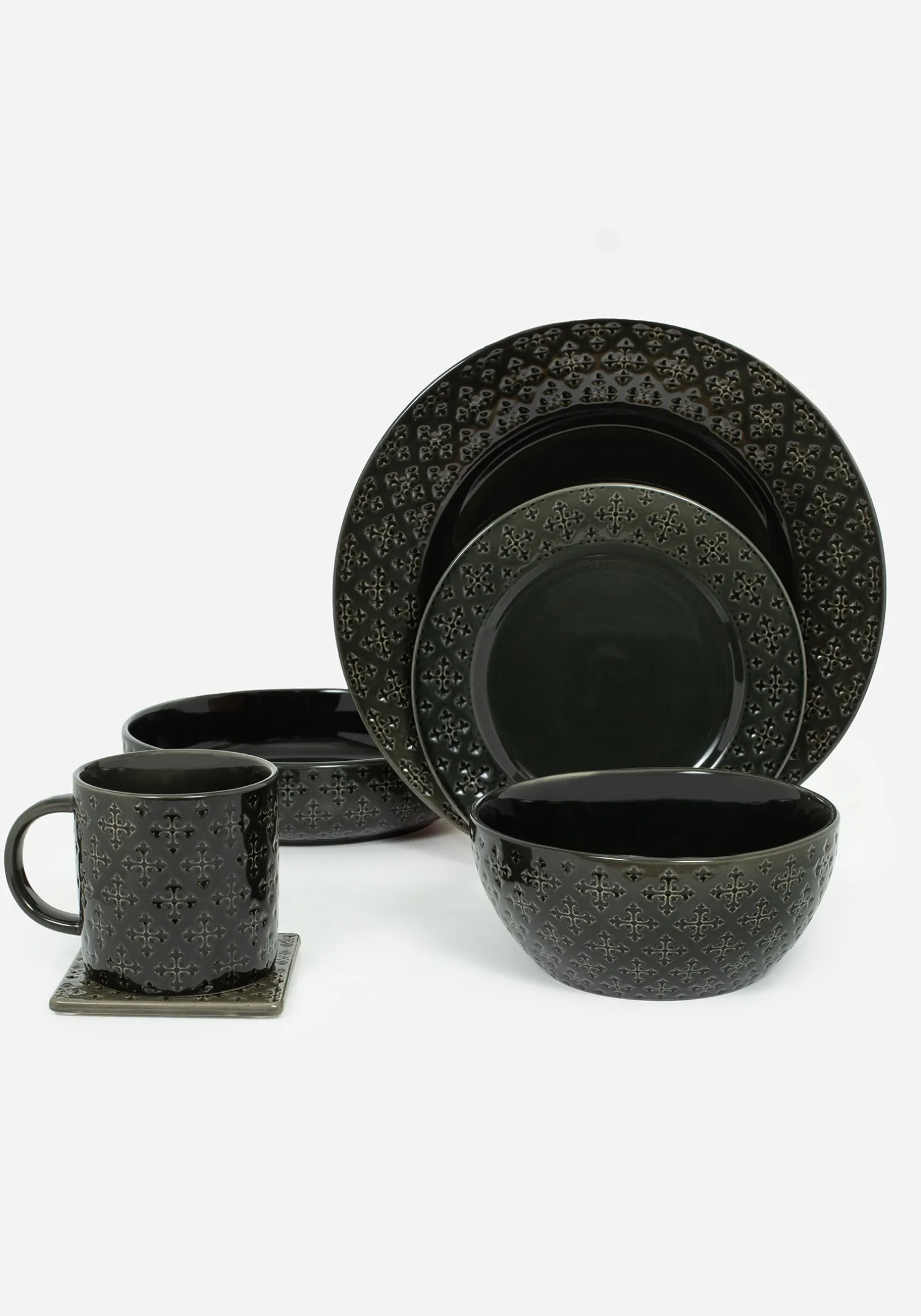 Crux Debossed Ombre Pasta Bowl (4 Piece Set)