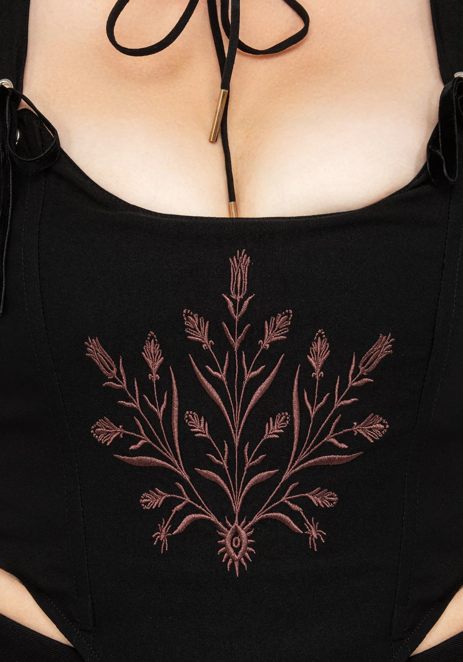 Cybele Embroidered Crop Corset Top