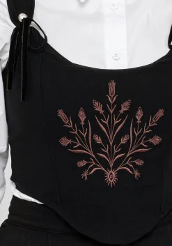 Cybele Embroidered Crop Corset Top