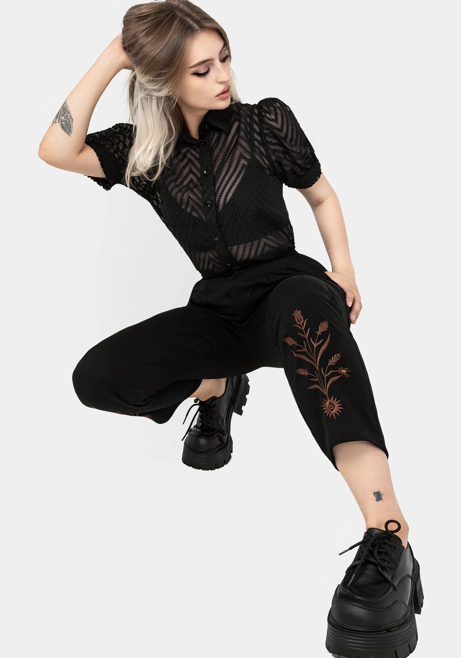 Cybele Embroidered Tapered Trousers