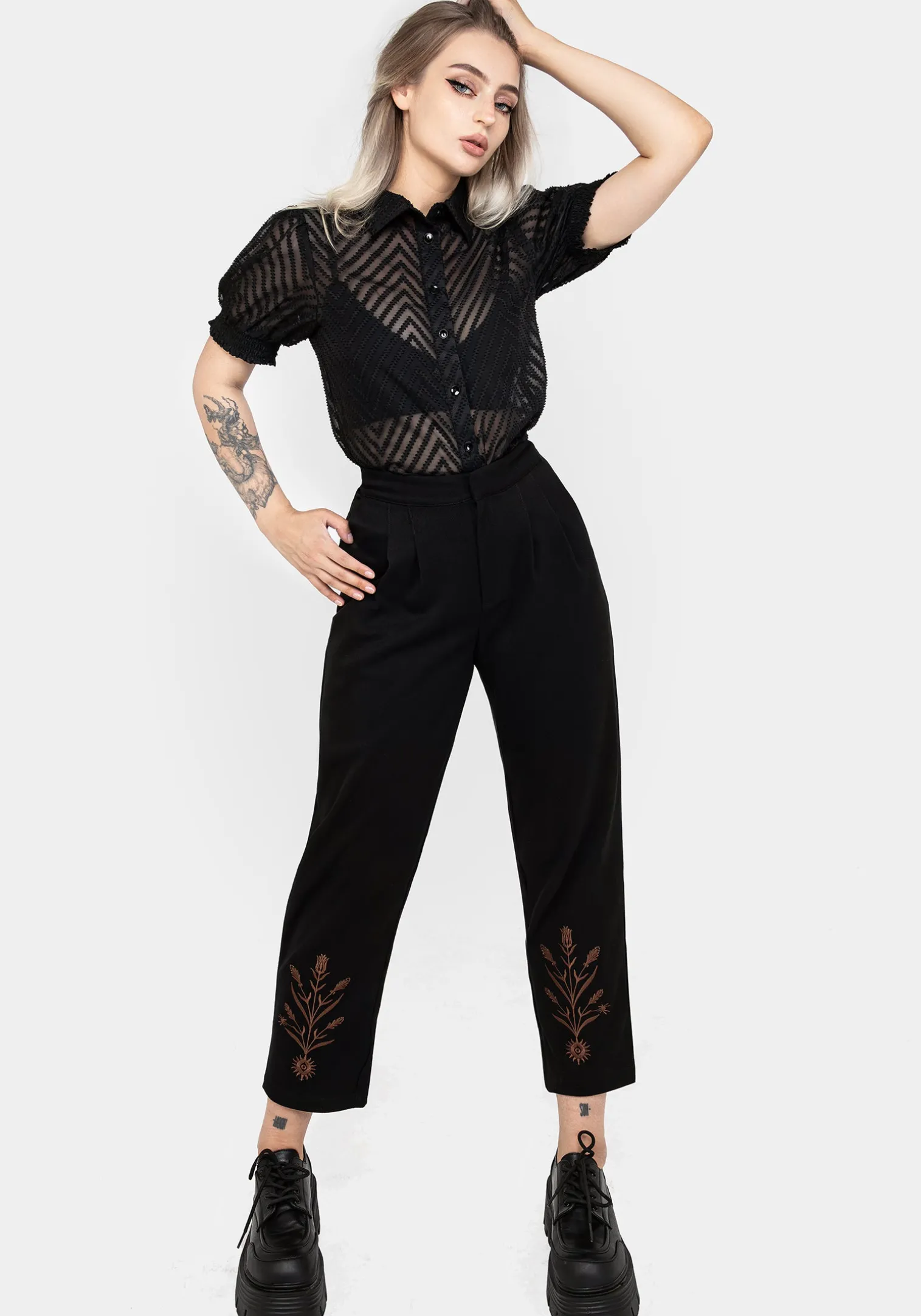 Cybele Embroidered Tapered Trousers