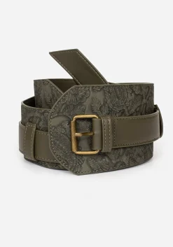 Cypress Paisley Debossed Buckled Waist Belt